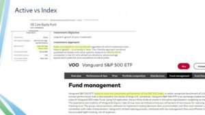 Active mutual funds try to beat an index.