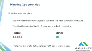 doing roth conversion tax free in iowa