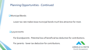 iowa municipal bond tax benefit and iowa 529 benefit