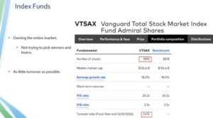 Example of an index funds - Vanguard